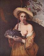 Shepherdess with Grapes